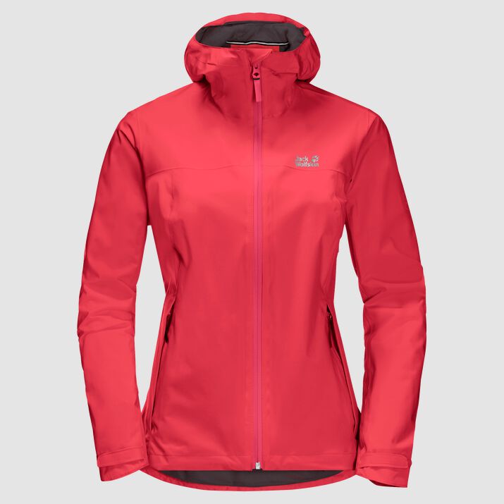 Jack Wolfskin Womens Jwp Rain Jacket Red 378402YKM